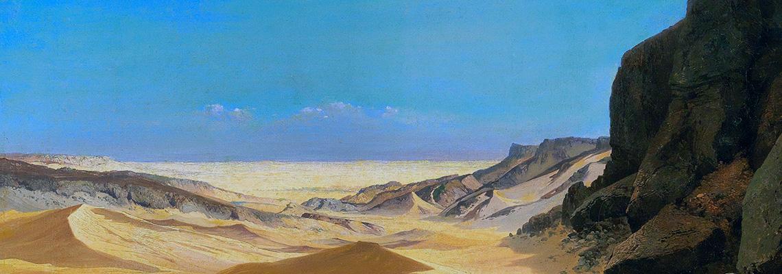 Painting called "The Libyan desert" by  Carl Hasch